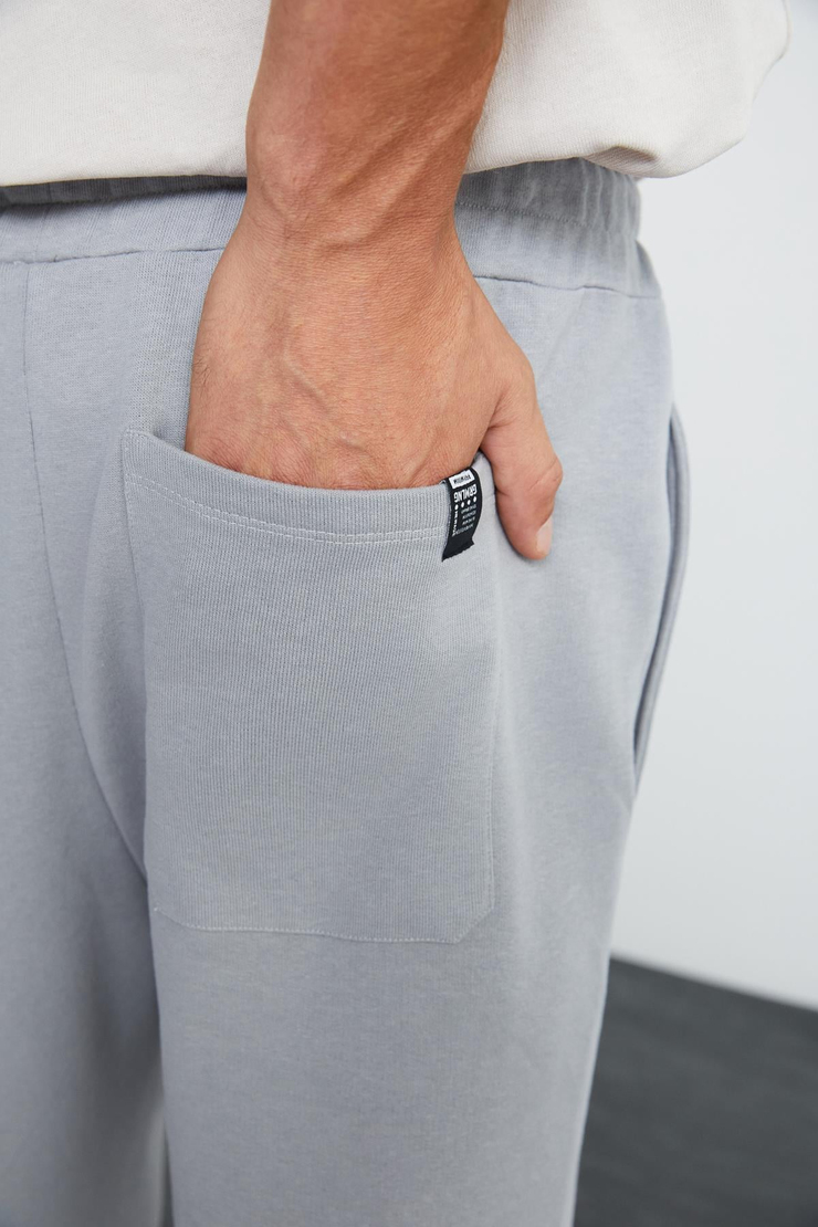 BRAYAN Relaxed Comfort Gri Tekli Eşofman Altı