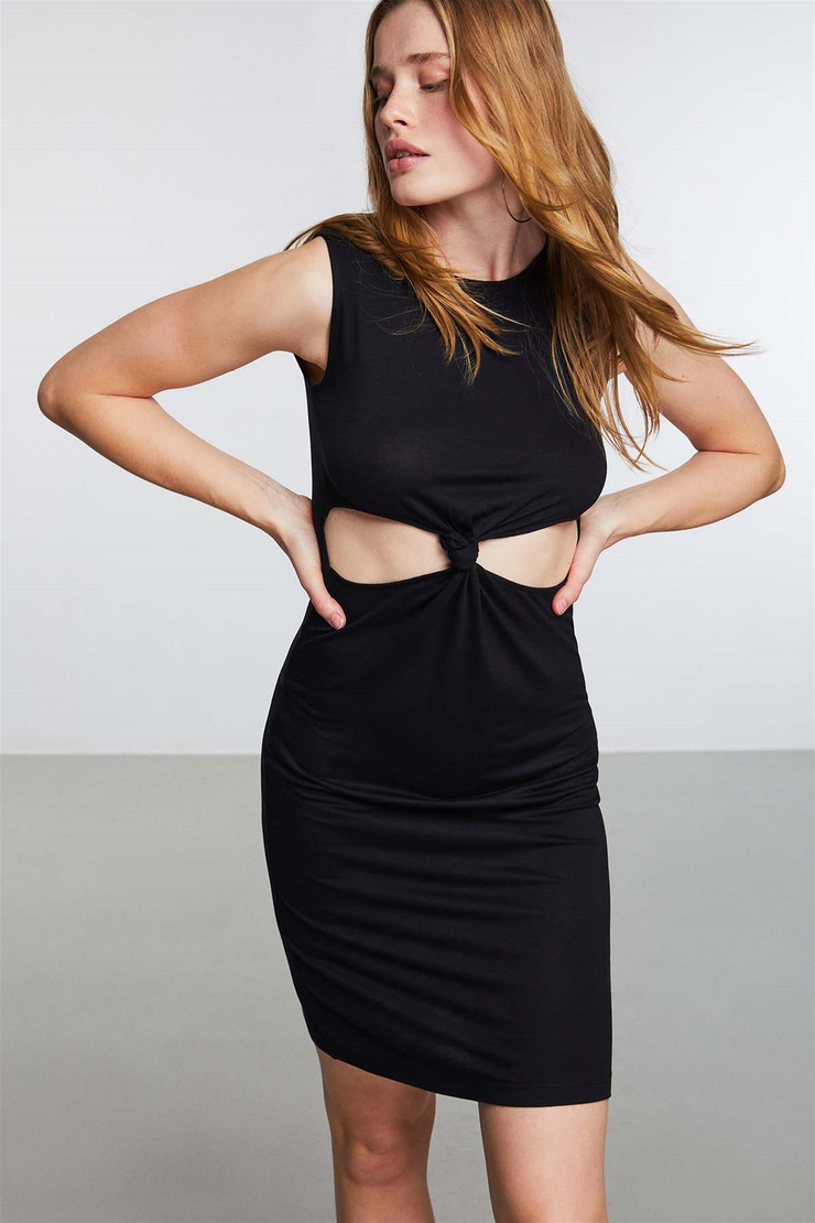 BRAZIL Örme Bodycon Siyah  Elbise