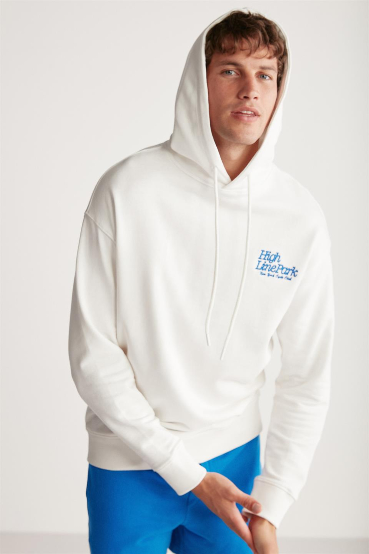 BRENDON Örme Regular Beyaz Tekli Sweatshirt
