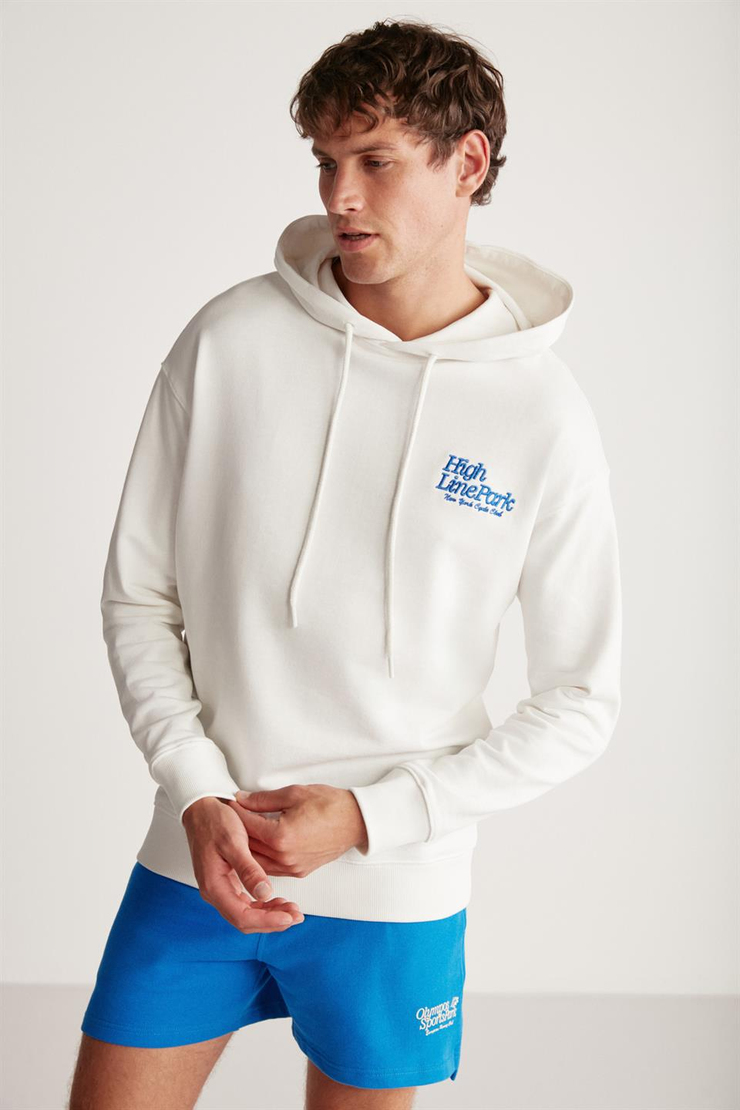 BRENDON Örme Regular Beyaz Tekli Sweatshirt