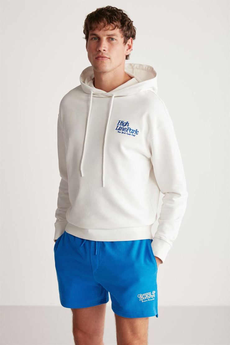 BRENDON Örme Regular Beyaz Tekli Sweatshirt