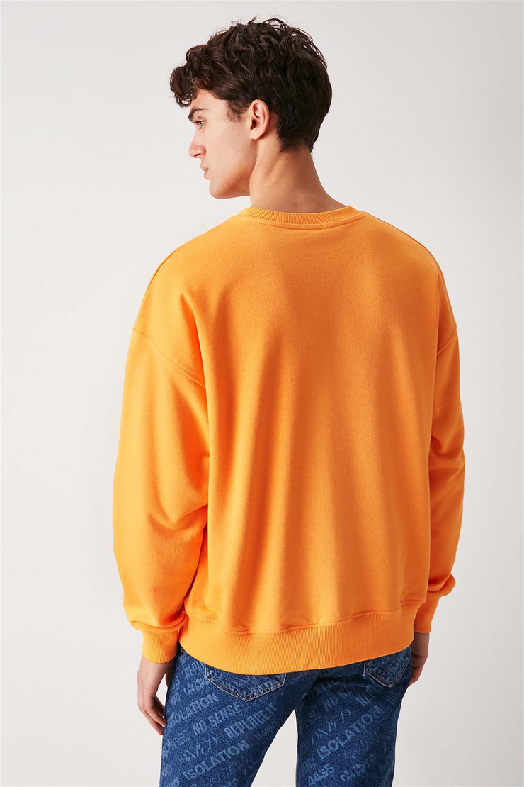 BRİGHT Örme Oversize Turuncu  Sweatshirt
