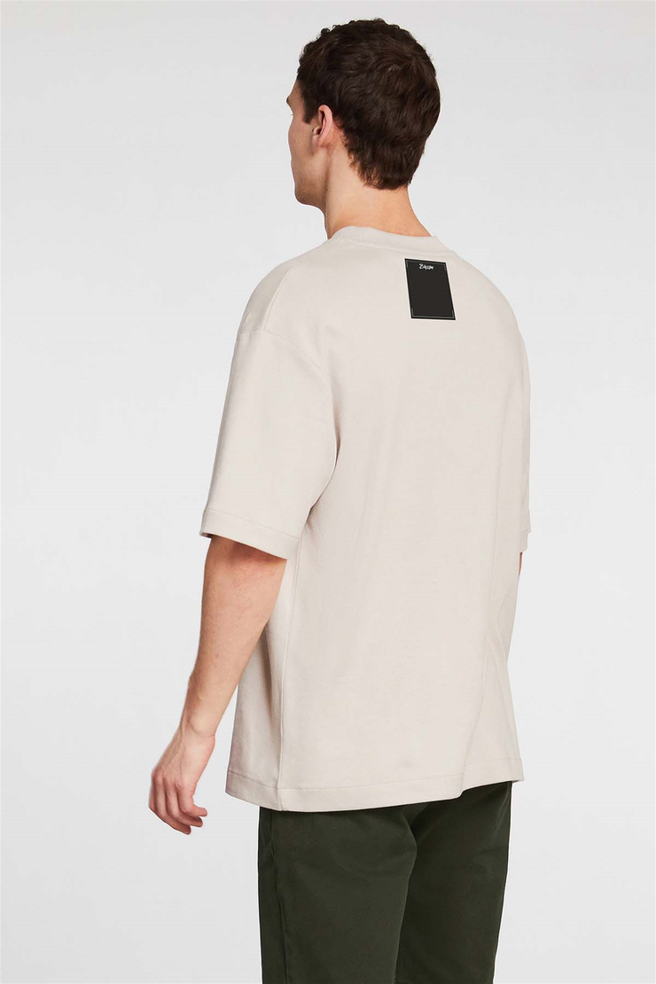 BRILLIANT Örme Oversize Bej  T-Shirt
