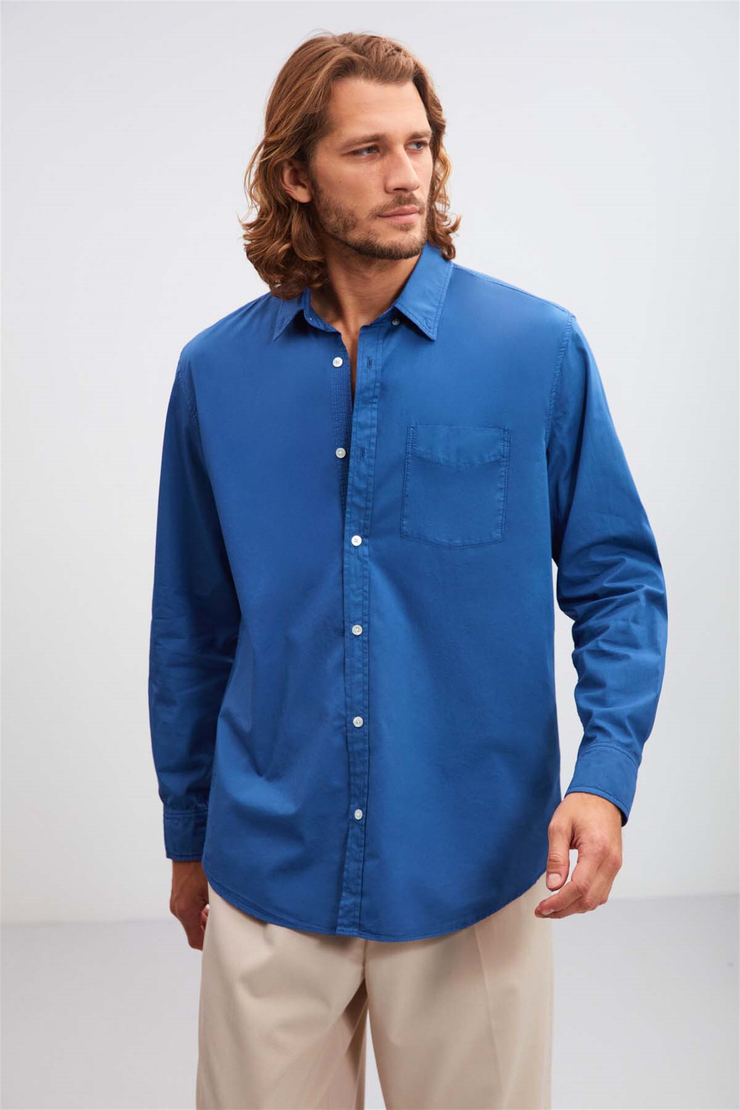 BRİTT Poplin Regular Fit Mavi  Gömlek