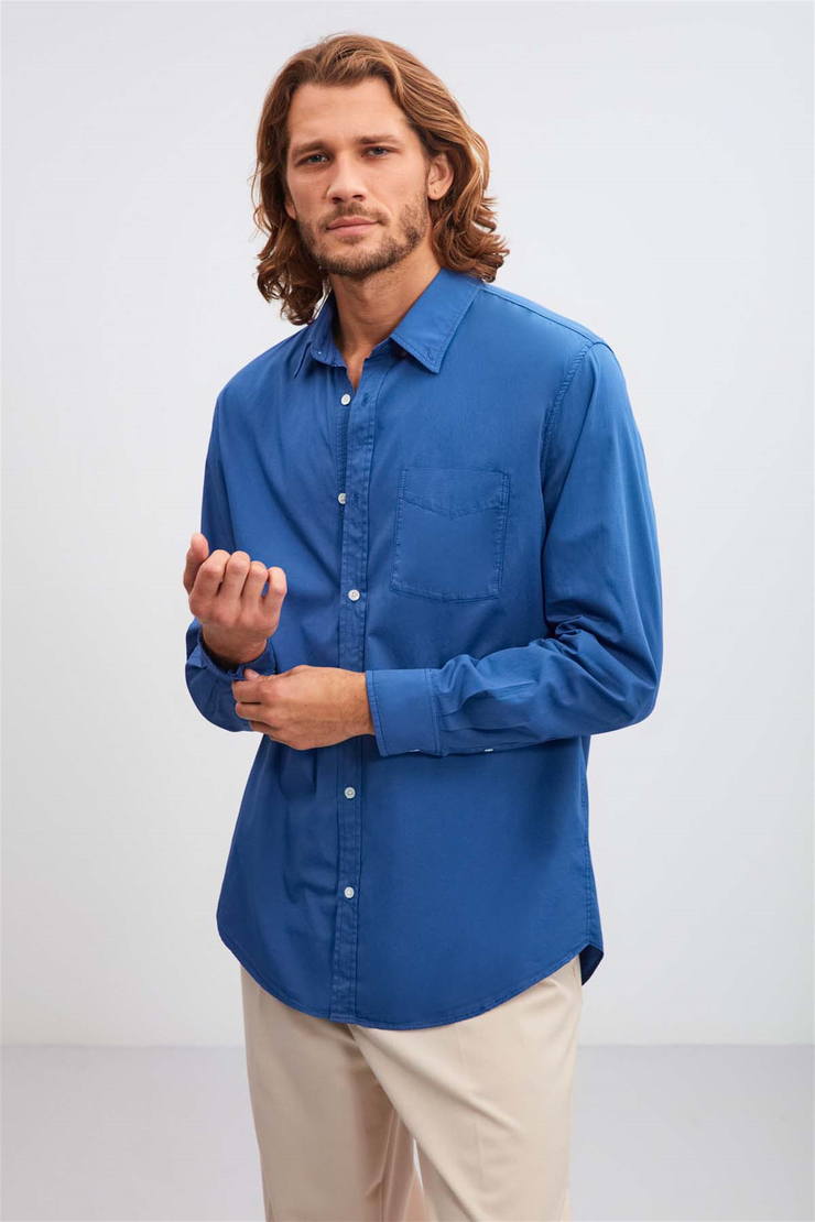BRİTT Poplin Regular Fit Mavi  Gömlek