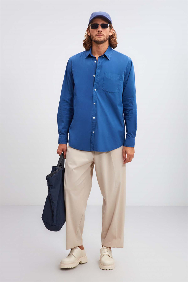 BRİTT Poplin Regular Fit Mavi  Gömlek
