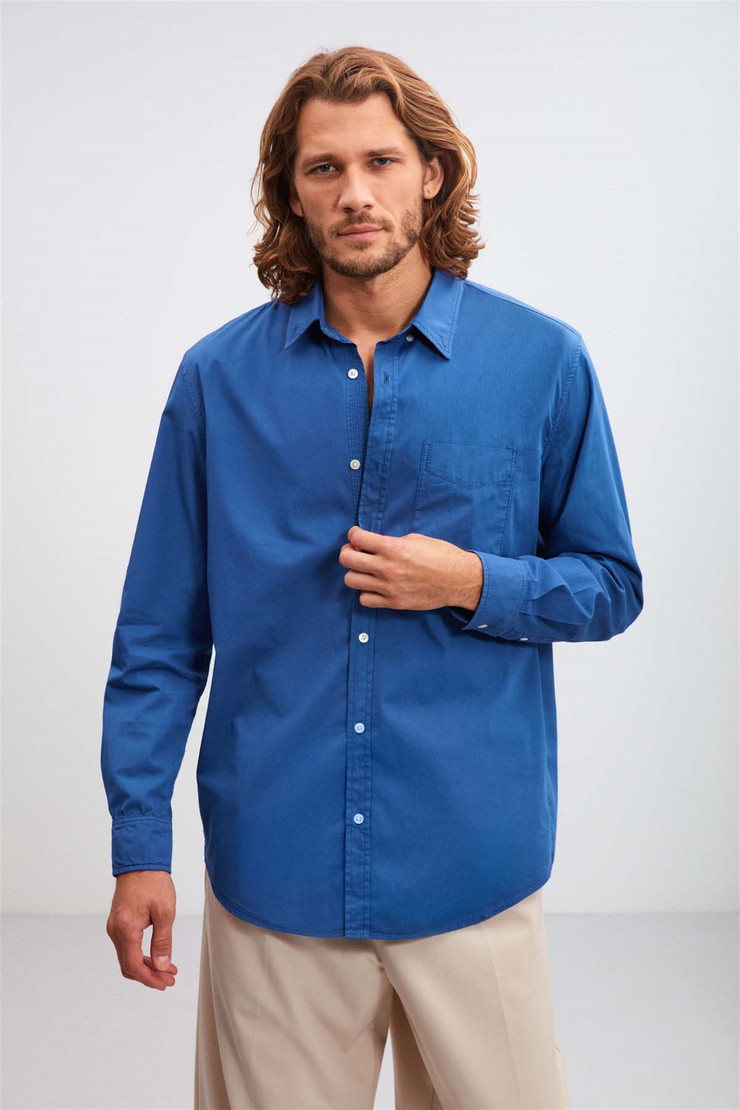 BRİTT Poplin Regular Fit Mavi  Gömlek