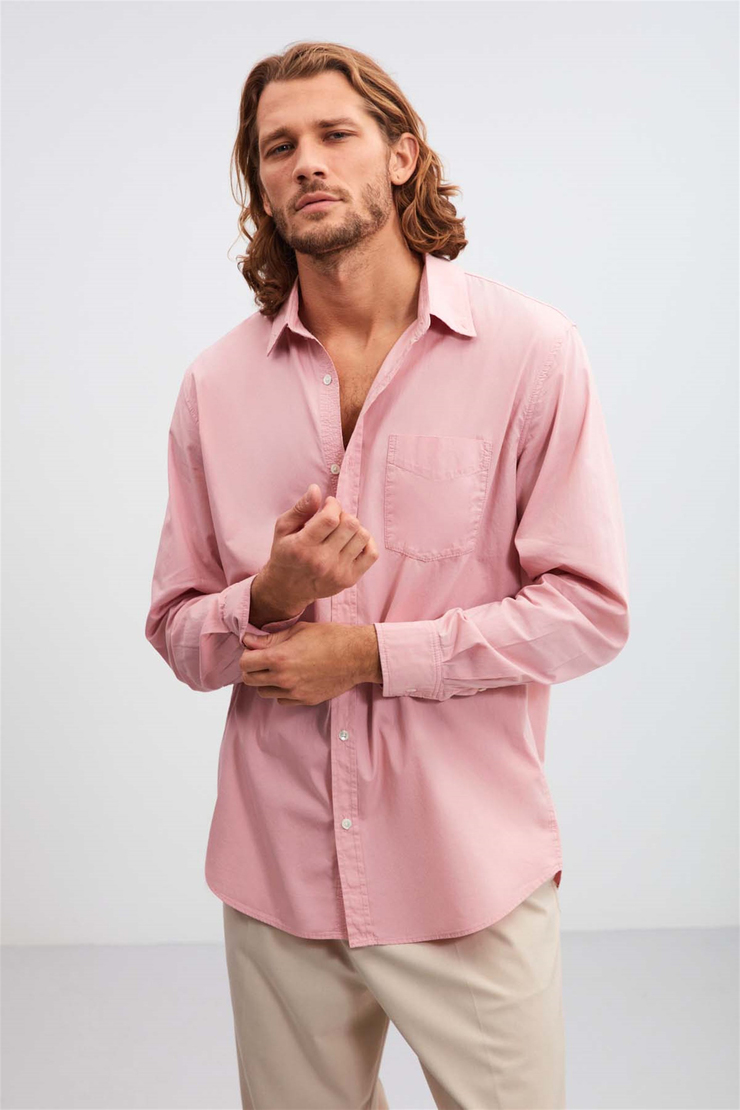 BRİTT Poplin Regular Fit Pembe  Gömlek