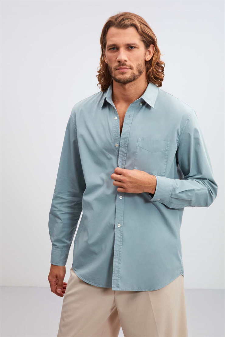 BRİTT Poplin Regular Fit Yeşil  Gömlek