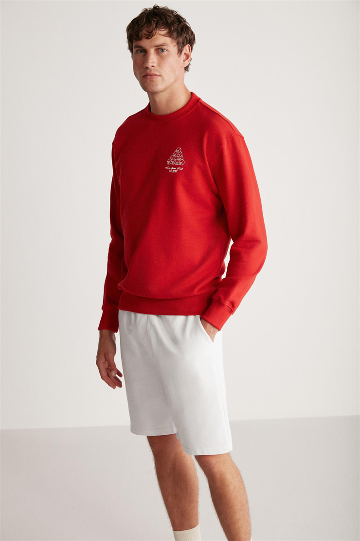 BROOD Örme Relaxed Kırmızı Tekli Sweatshirt
