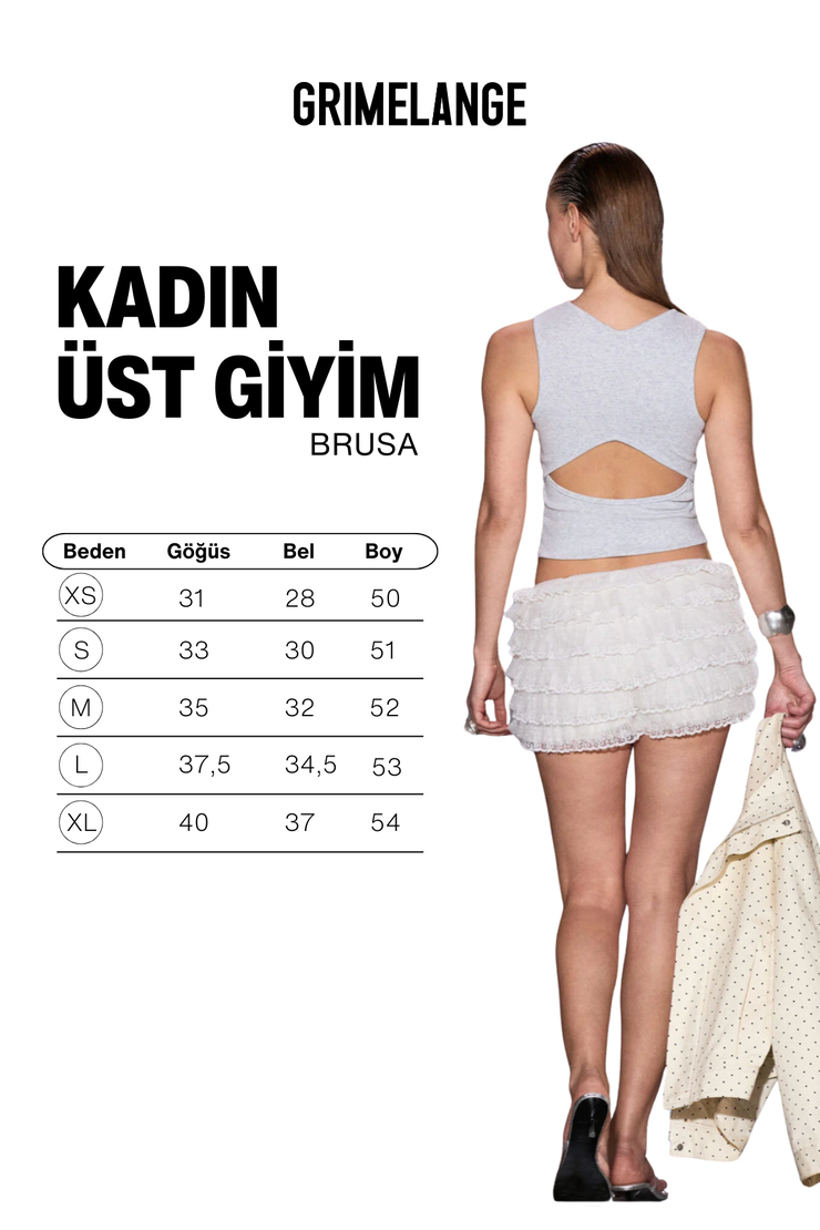 BRUSA Kadın Yumuşak Ve Esnek Kumaşlı Yuvarlak Yakalı Baskı Detaylı Grimelanj Atlet