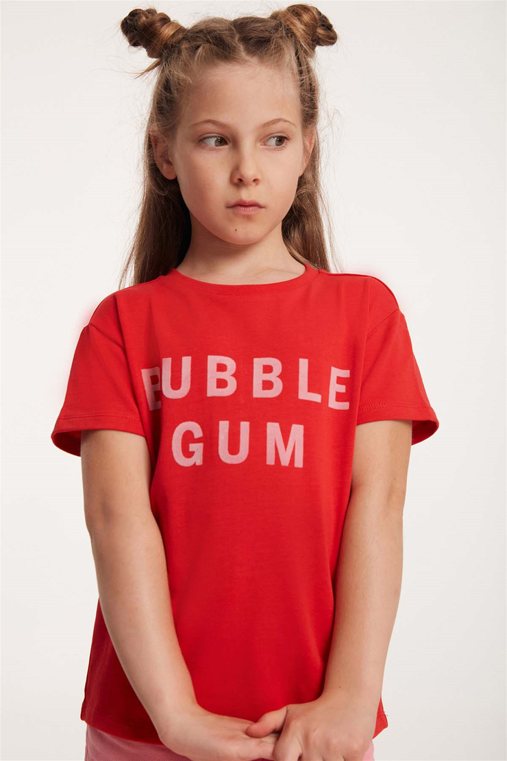 BUBBLES Örme Regular Fit Kırmızı  T-Shirt