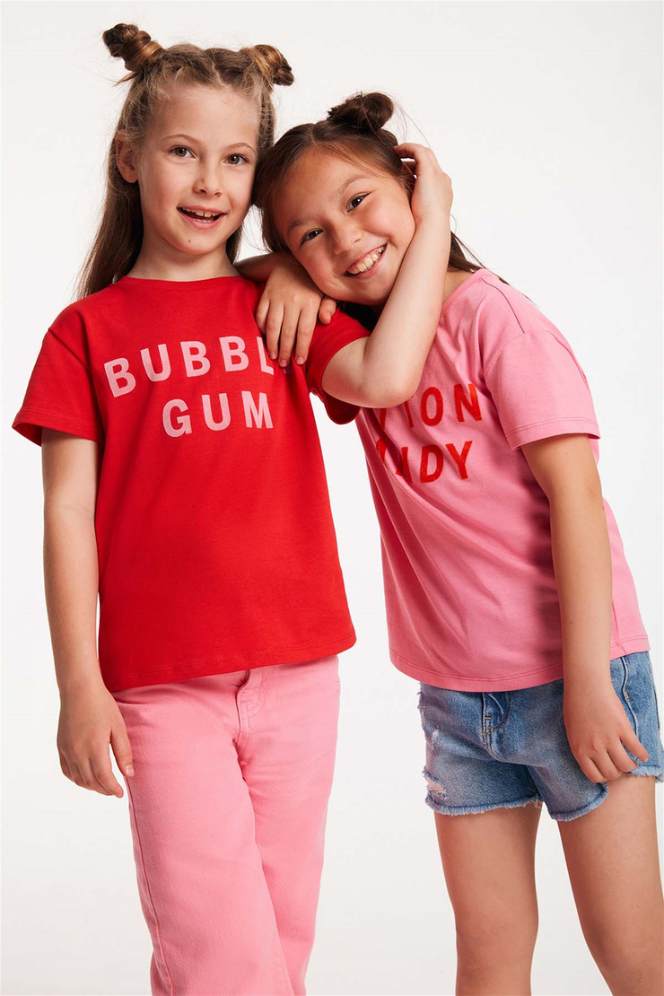 BUBBLES Örme Regular Fit Pembe  T-Shirt