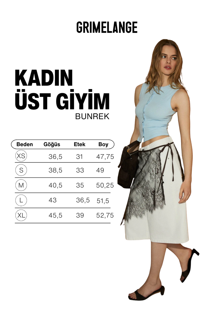 BUNREK Kadın Yumuşak Ve Esnek Kumaşlı Düğmeli Kolsuz Mavi Bluz