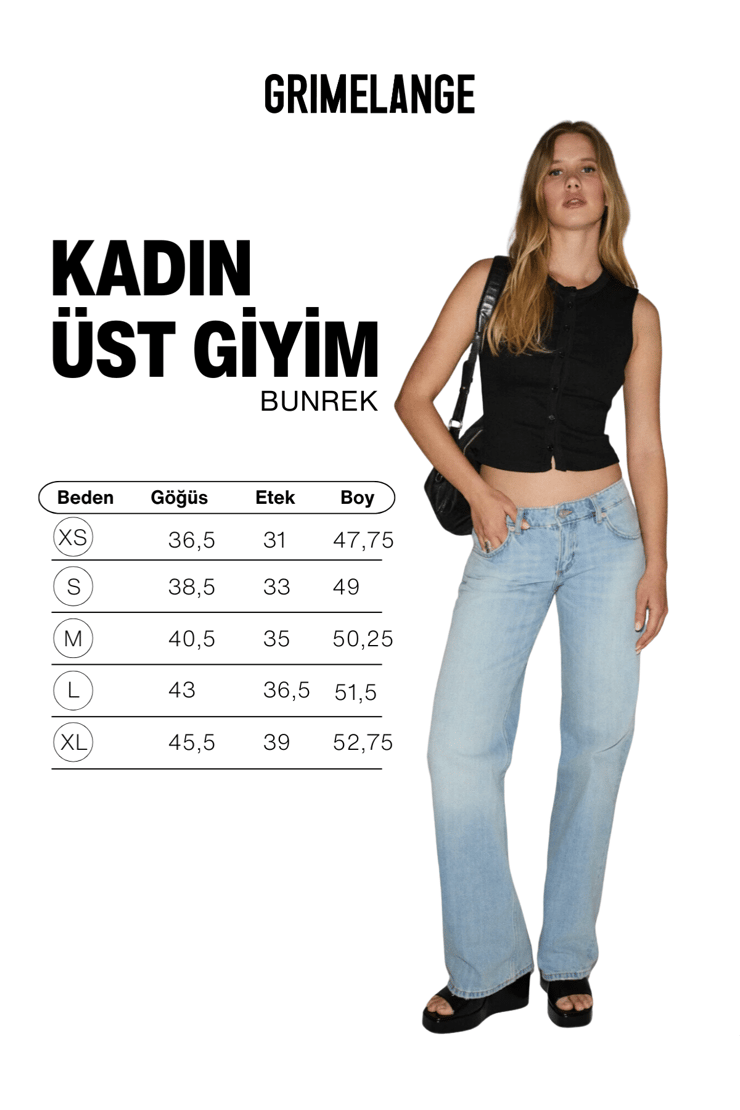 BUNREK Kadın Yumuşak Ve Esnek Kumaşlı Düğmeli Kolsuz Siyah Bluz