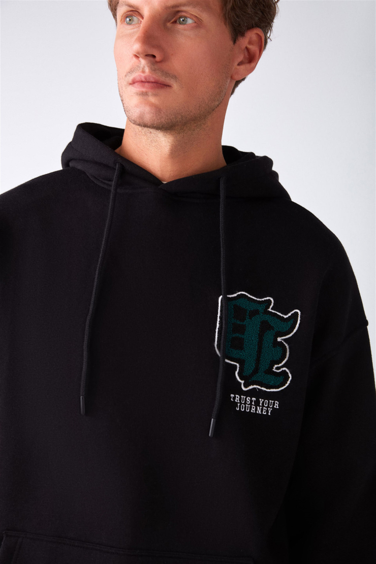 CALDERA Örme Oversize Siyah  Sweatshirt
