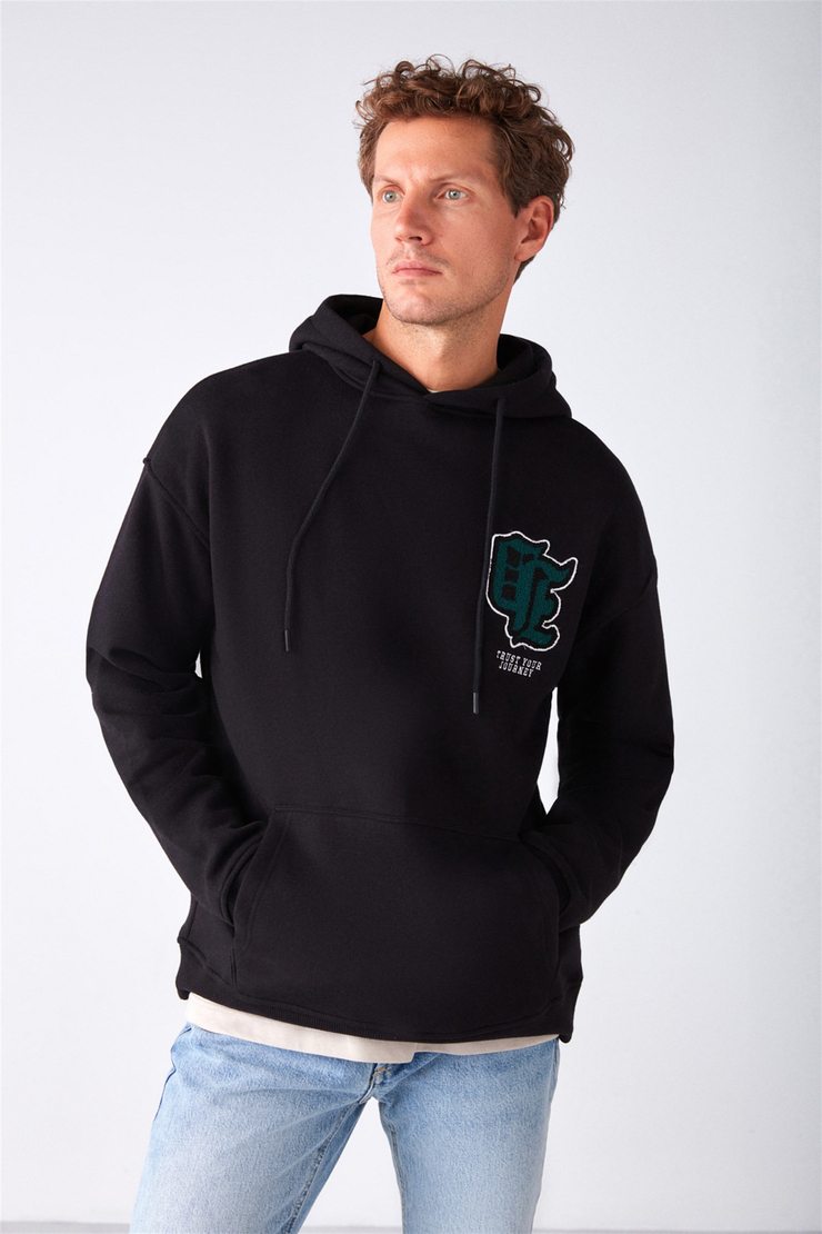 CALDERA Örme Oversize Siyah  Sweatshirt