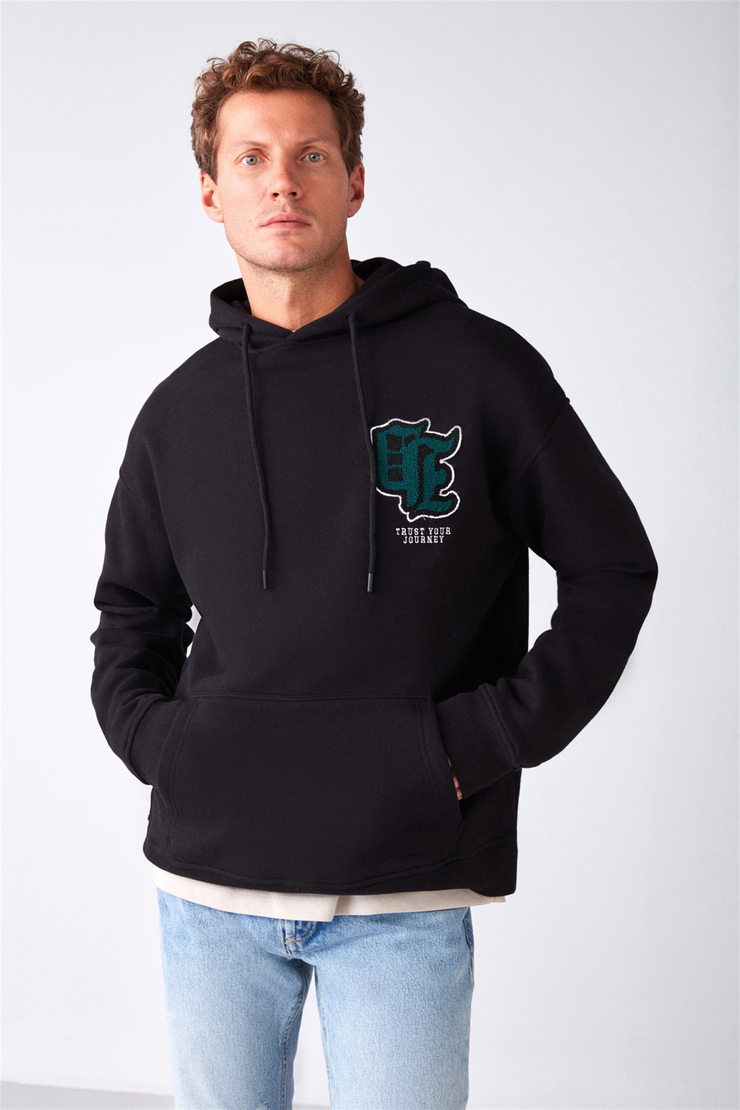 CALDERA Örme Oversize Siyah  Sweatshirt