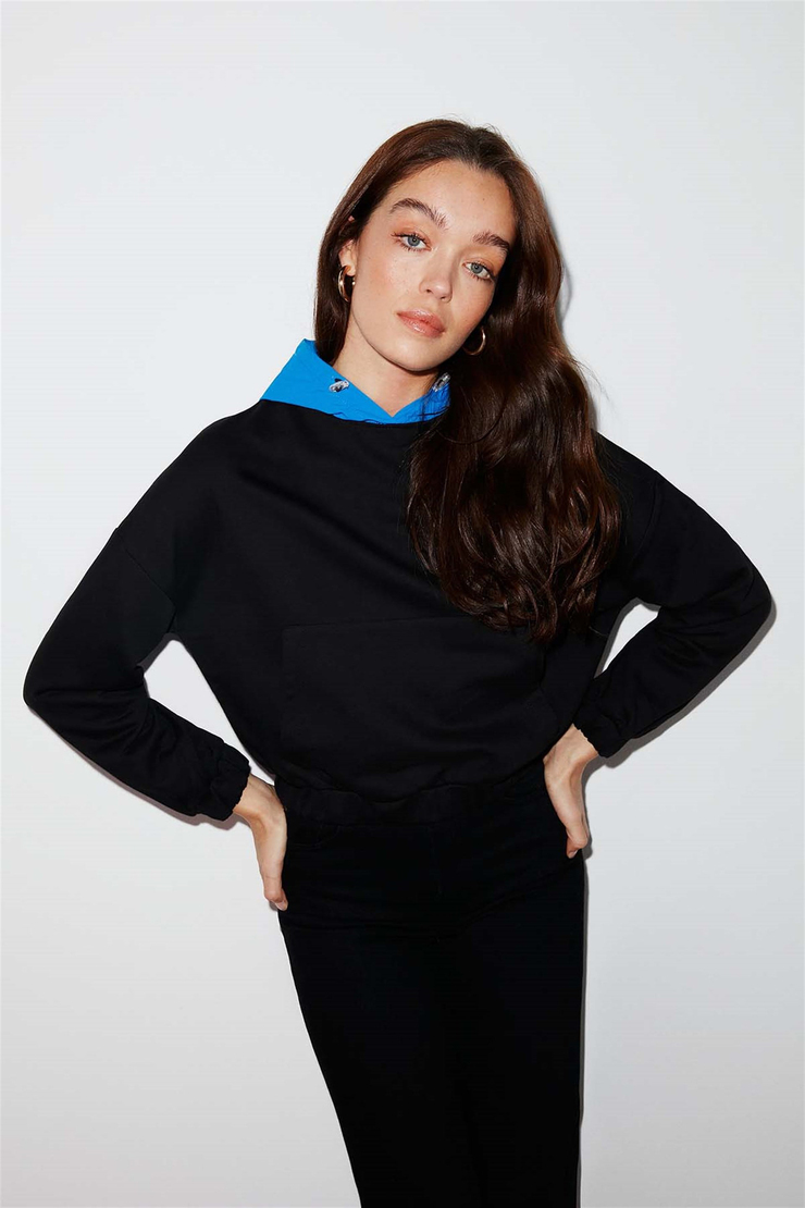 CARMEN Örme Regular Fit Siyah  Sweatshirt