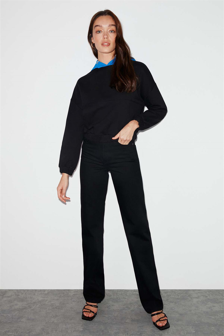 CARMEN Örme Regular Fit Siyah  Sweatshirt