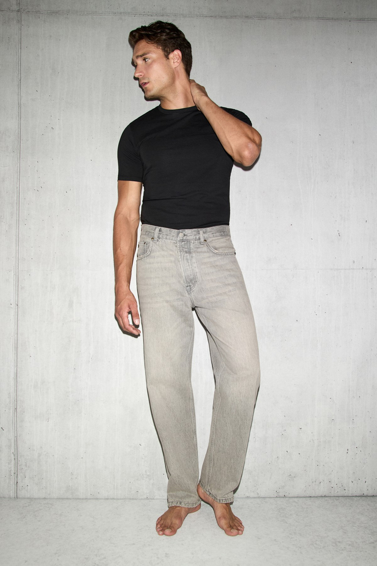 CARPE Erkek Straight Fit Gri Jeans
