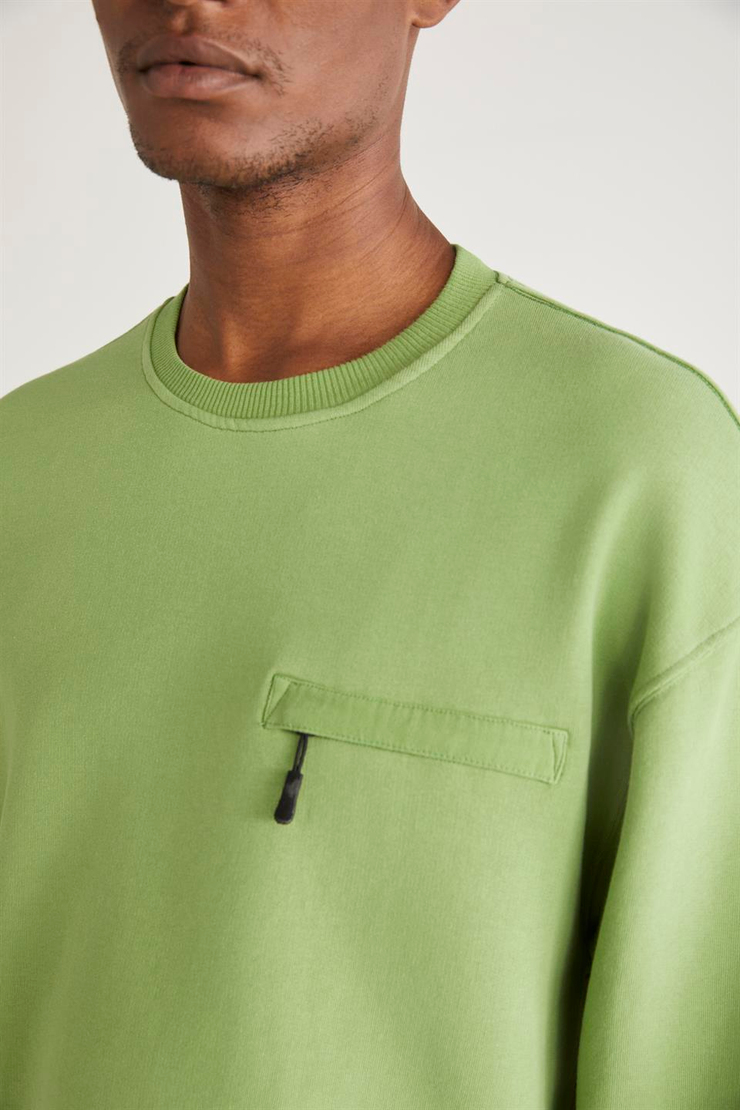 CASPER Basic Relaxed Yeşil Tekli Sweatshirt