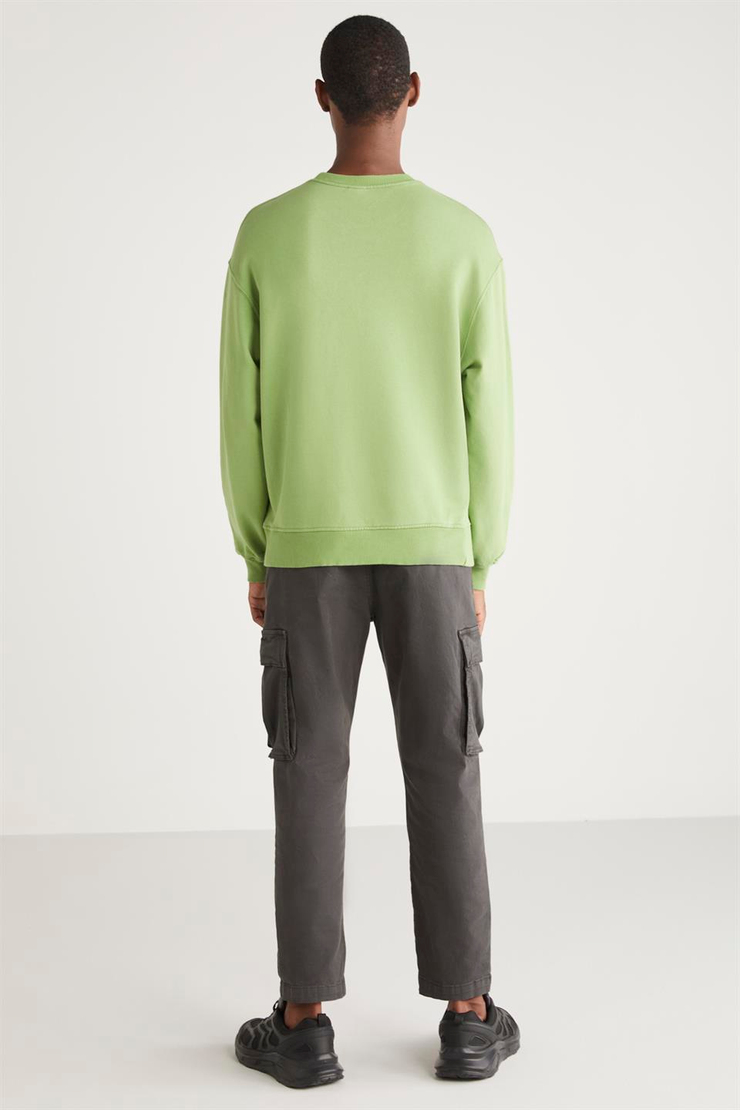 CASPER Basic Relaxed Yeşil Tekli Sweatshirt