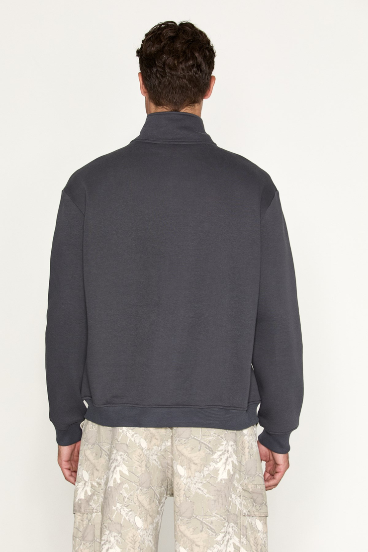 CEREMINO Erkek Yarım Fermuarlı Gri Sweatshirt