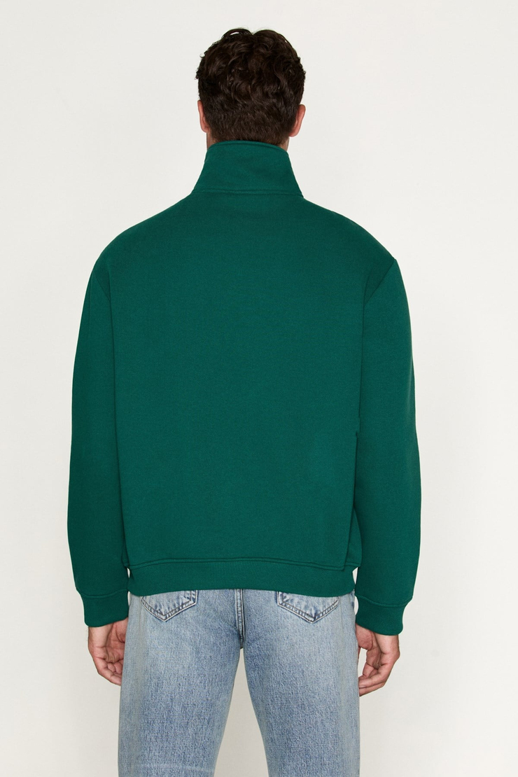CEREMINO Erkek Yarım Fermuarlı Yeşil Sweatshirt
