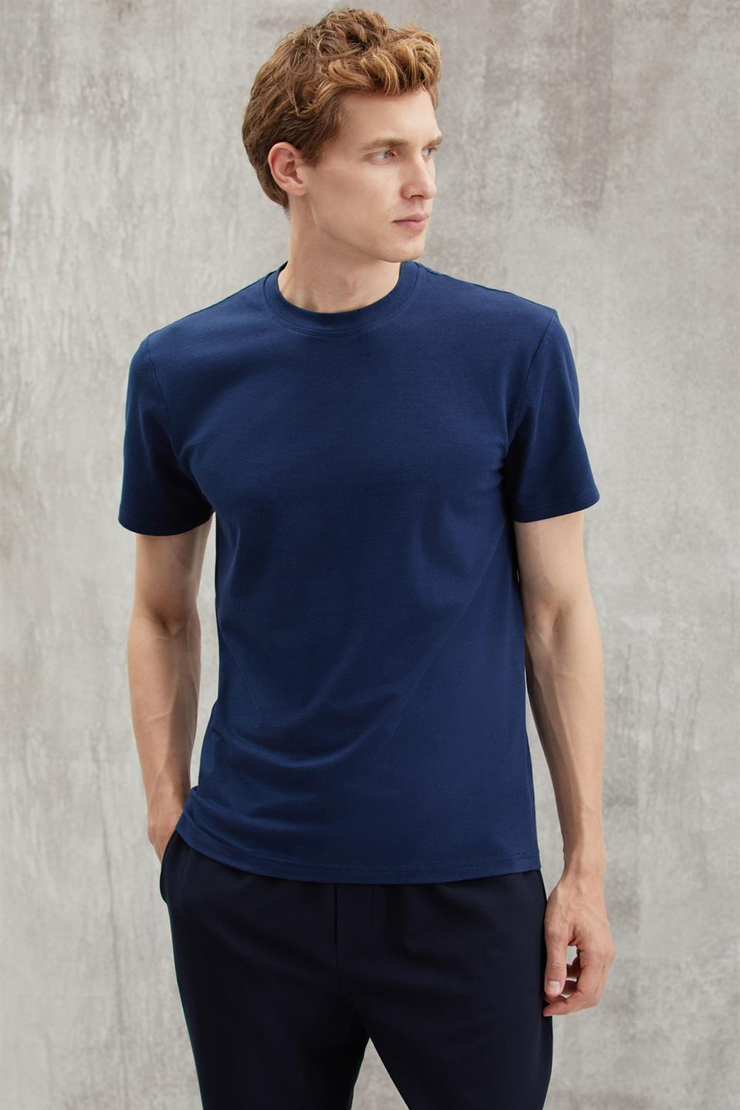 CHAD  Slim Lacivert  T-Shirt