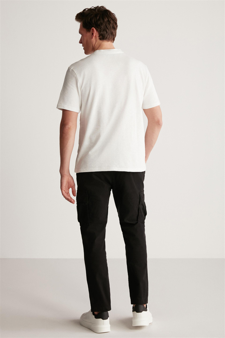 CHARLIE Örme Regular Ekru Tekli T-Shirt