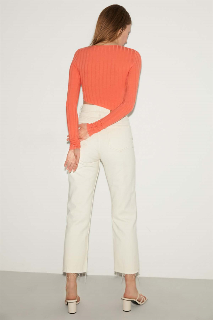 CHERRY Örme Crop Somon  Bluz
