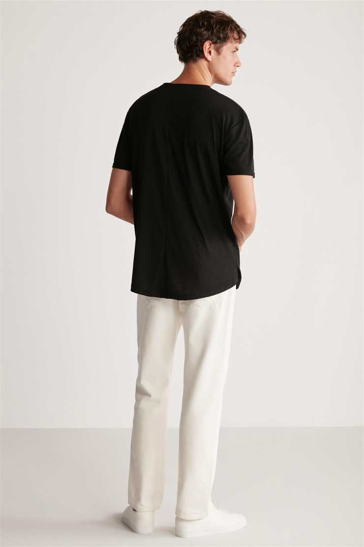 CHRISTOPHER Örme  Siyah Tekli T-Shirt