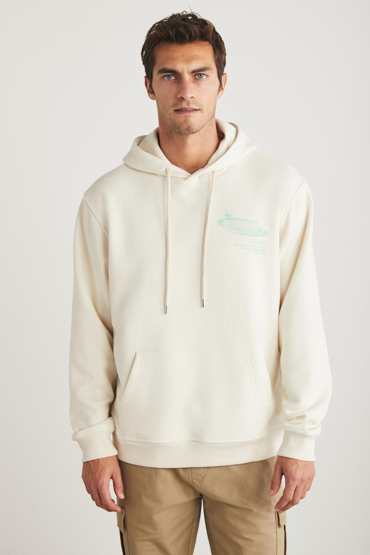 CLAUDE Basic Oversize Taş Rengi Tekli Sweatshirt