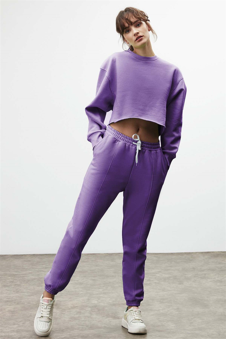 CLEMENTINE Örme Comfort Fit Mor  Eşofman Takımı