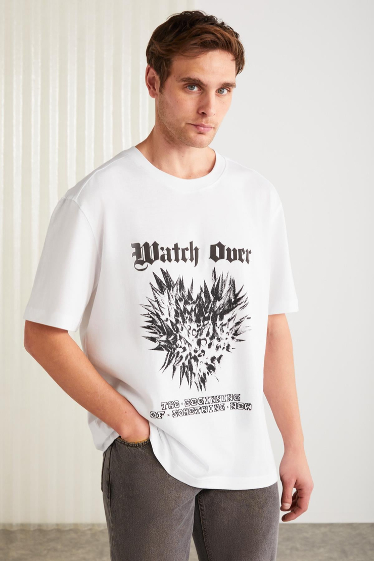 CLIENT Basic Regular Beyaz Tekli T-Shirt