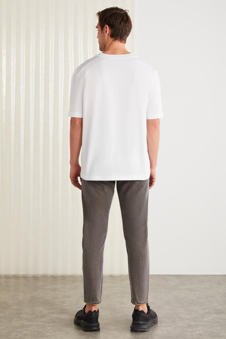 CLIENT Basic Regular Beyaz Tekli T-Shirt
