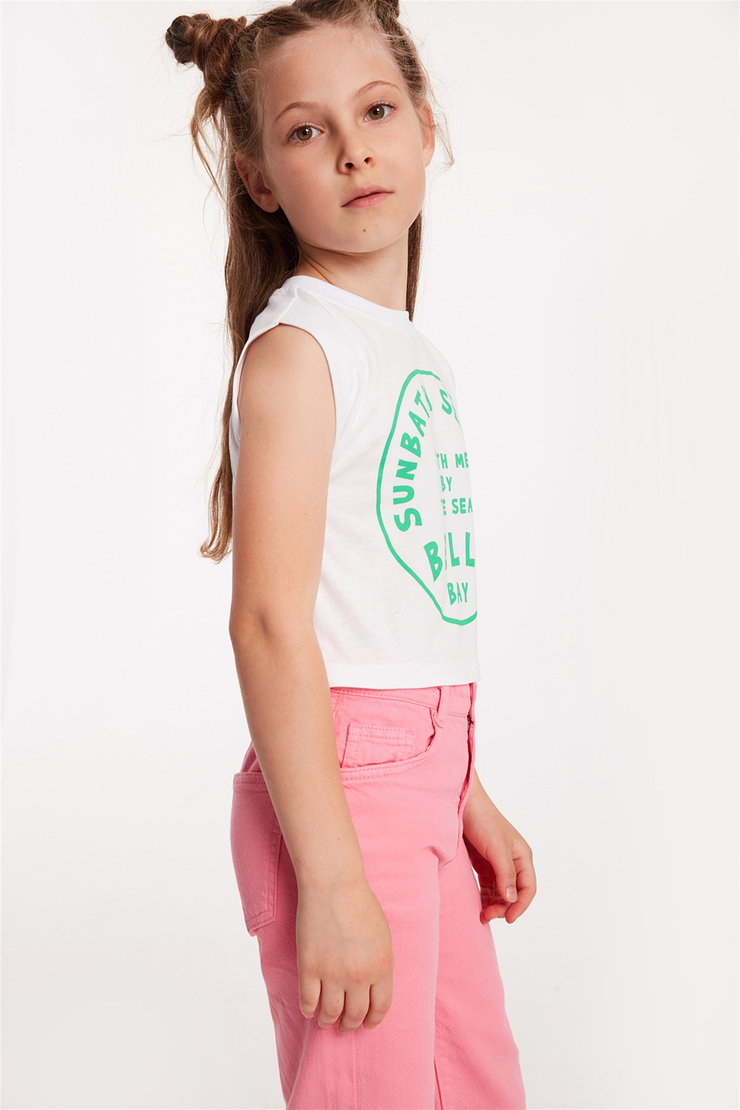 COAST Çocuk Beyaz Baskılı Yuvarlak Yaka Comfort Fit T-Shirt