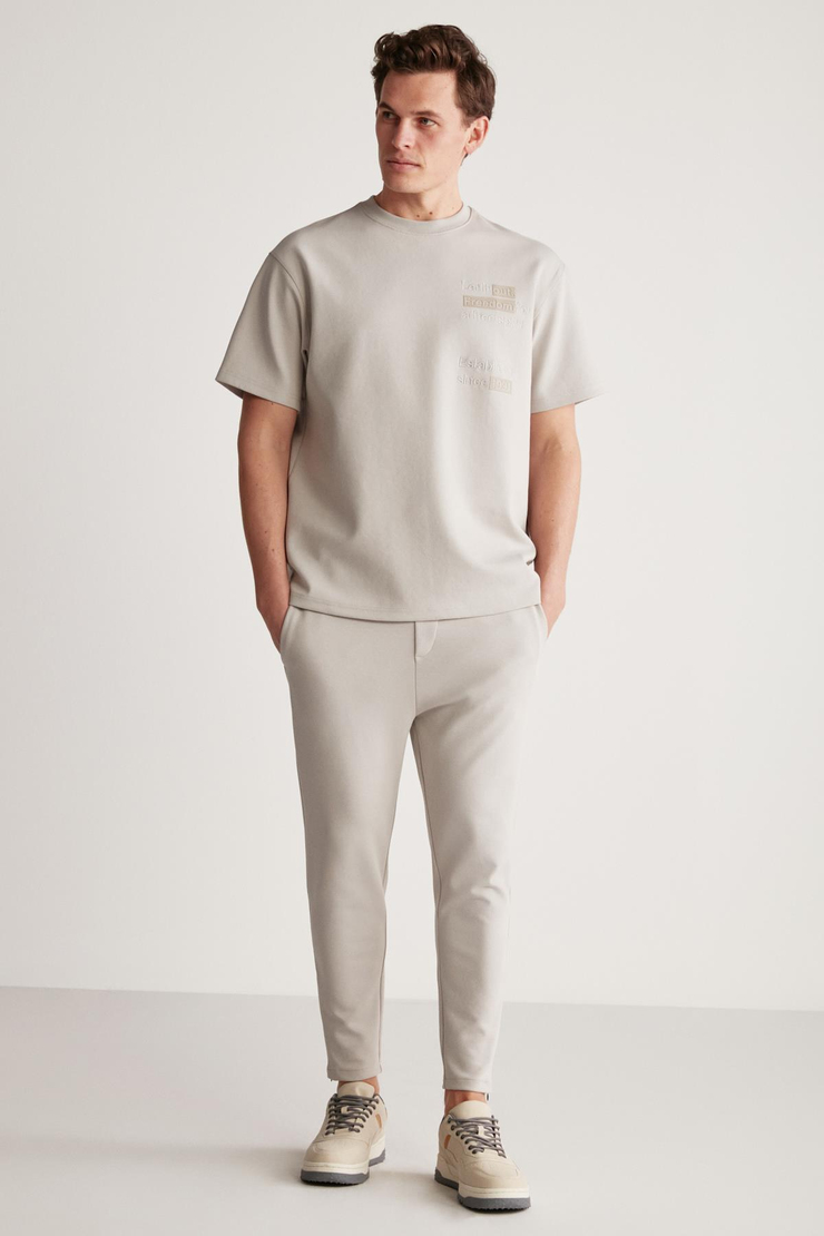 CODY  Relaxed Gri Tekli T-Shirt