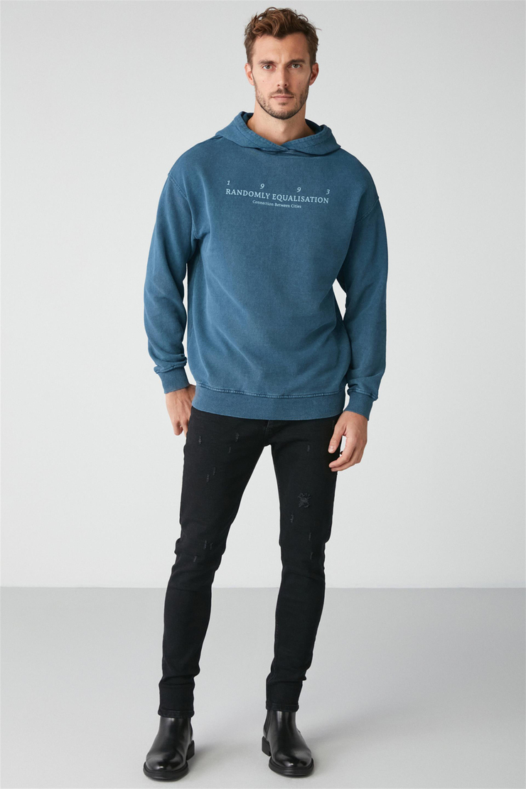 COPPER Örme Relaxed Mavi  Sweatshirt