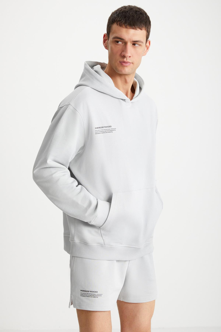 CORBIN  Relaxed Açık Gri Tekli Sweatshirt
