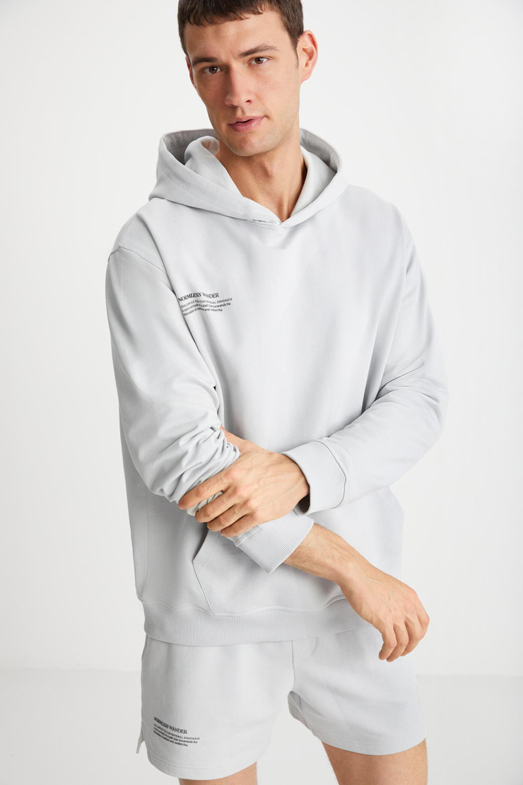 CORBIN  Relaxed Açık Gri Tekli Sweatshirt