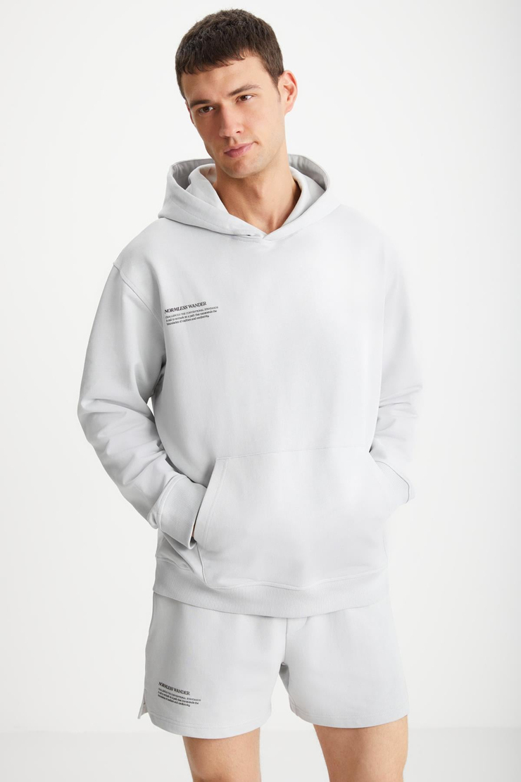 CORBIN  Relaxed Açık Gri Tekli Sweatshirt
