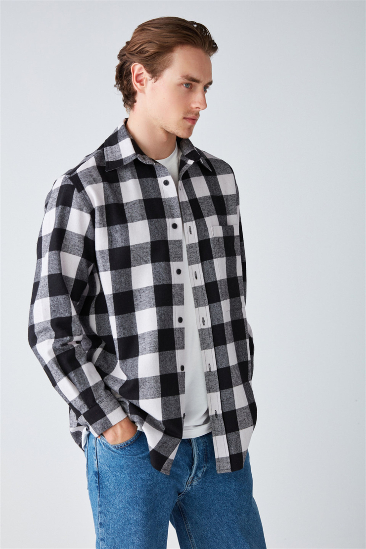 CULLEN Dokuma Oversize Fit Beyaz  Gömlek