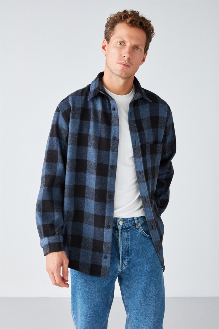 CULLEN Dokuma Oversize Fit Mavi  Gömlek