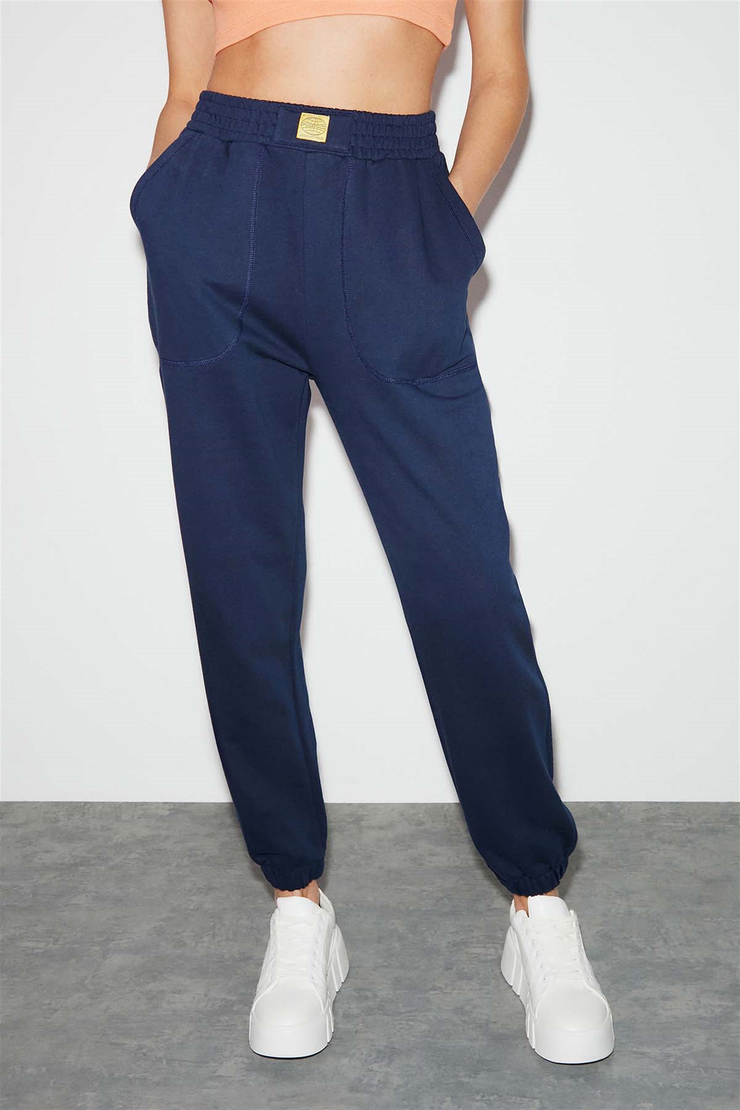 DAHLIA Örme Relaxed Fit Lacivert  Eşofman Altı