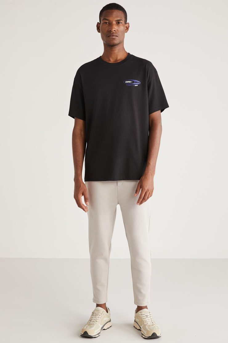DALTON Basic Oversize Siyah Tekli T-Shirt