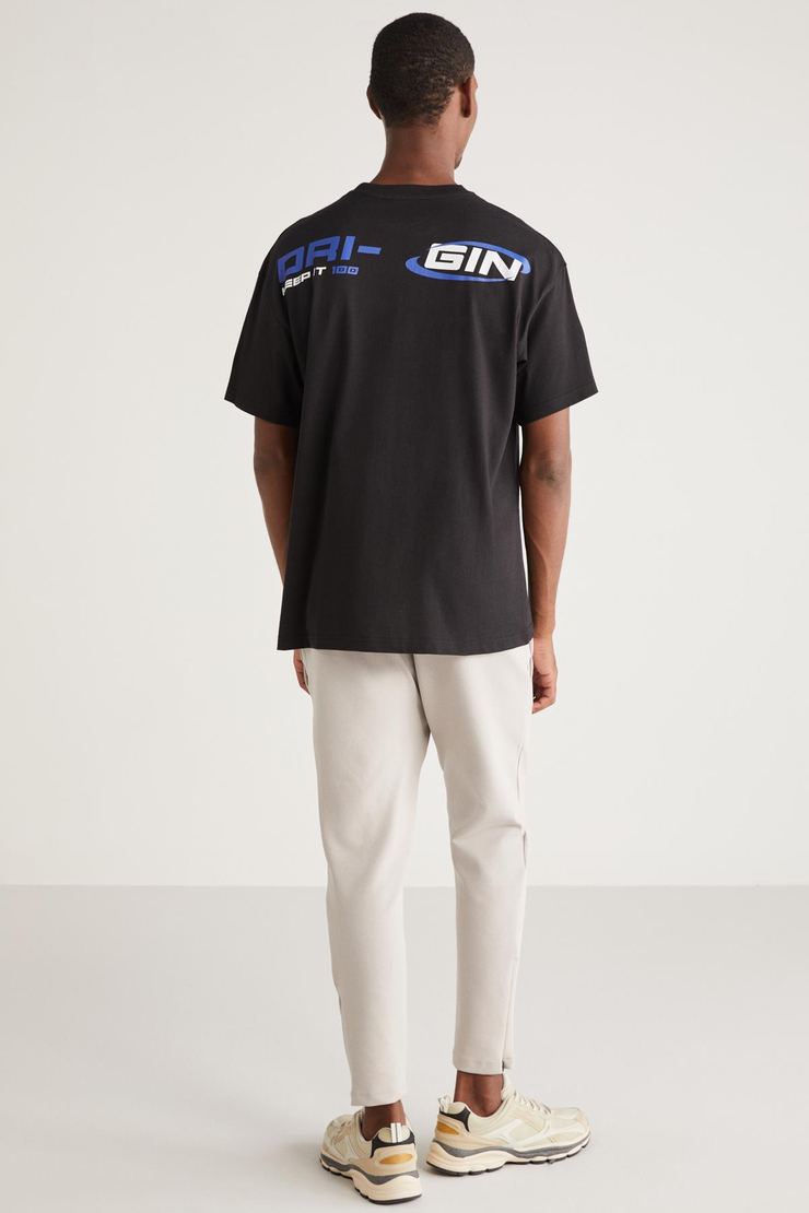 DALTON Basic Oversize Siyah Tekli T-Shirt