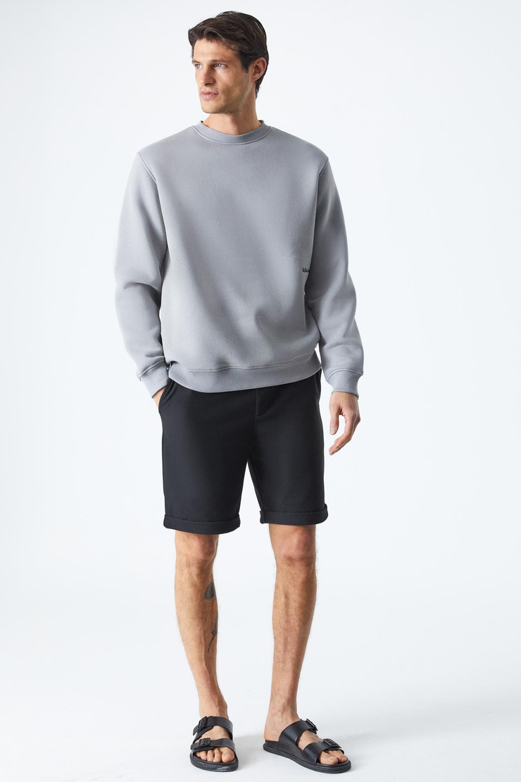 DANE Erkek Organik Kumaşlı Yumuşacık Gri Sweatshirt
