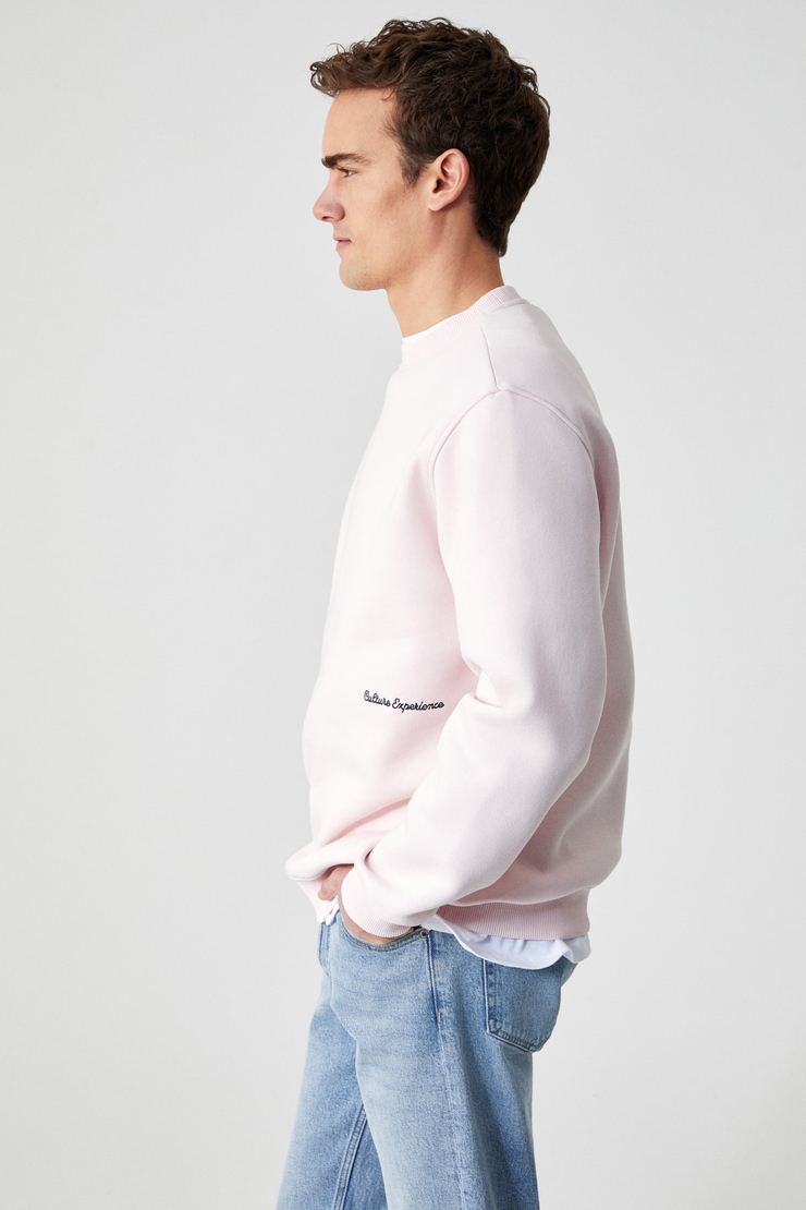 DANE Erkek Organik Kumaşlı Yumuşacık Pembe Sweatshirt